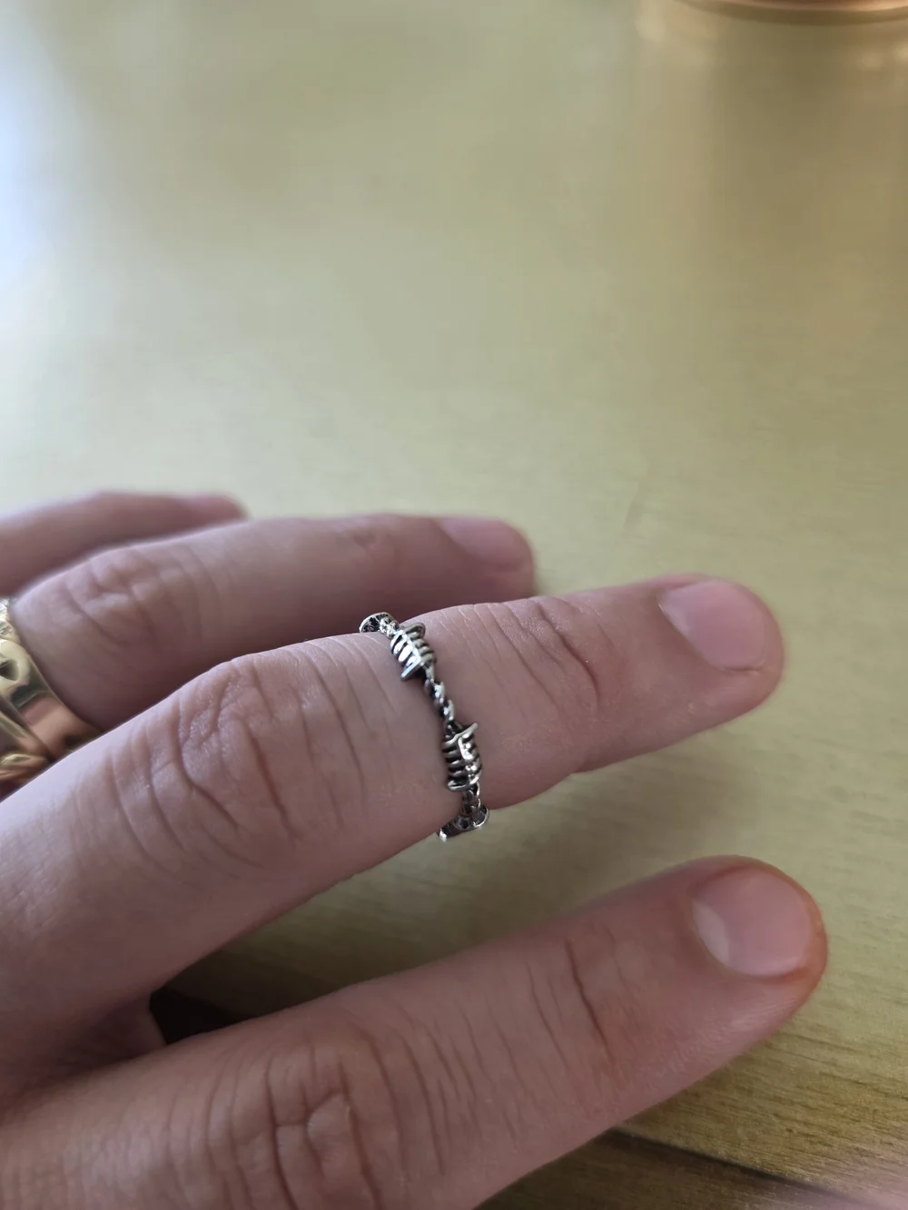 Silver Twisted Thorns Ring - Delicate Women's Band